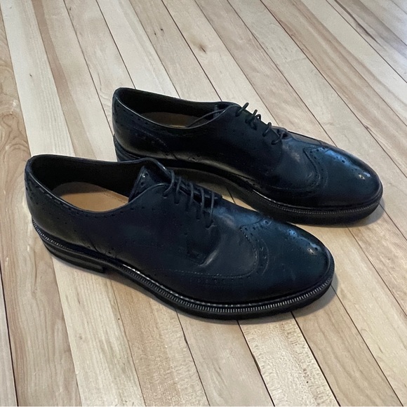 NWB Intensi Black Leather Oxford Men’s Shoes - Sz 42 - Picture 5 of 15